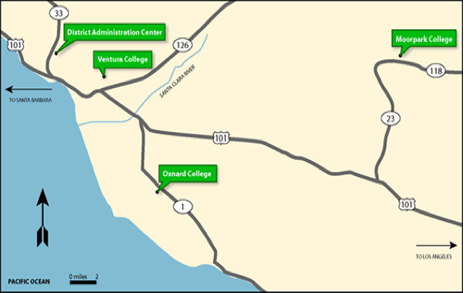 Map of Ventura County Colleges